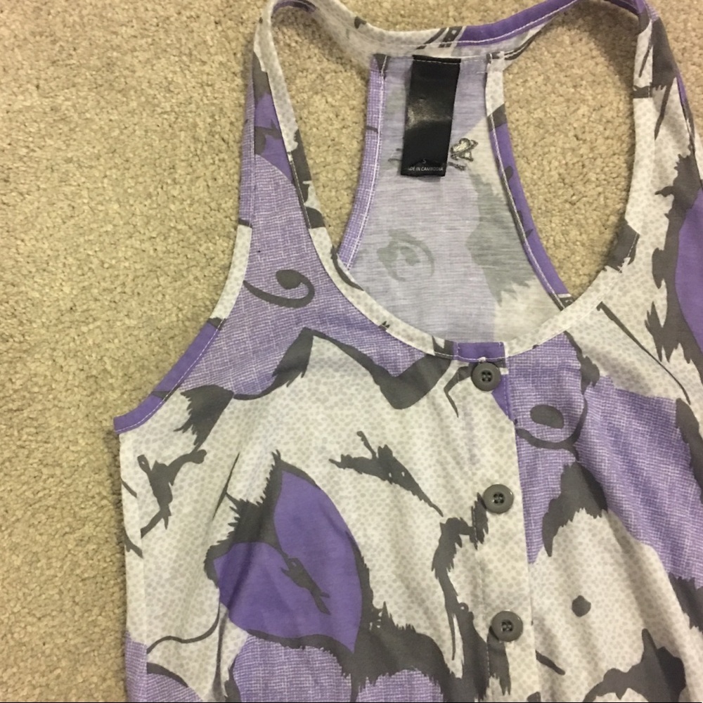 Purple Floral Tank Top
